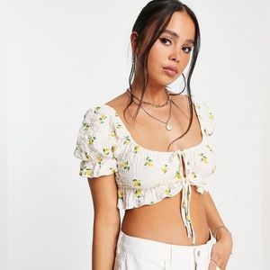 Topshop Lemon Cropped Top